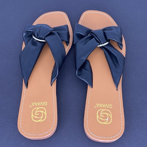 Givana Black Flip Flops Size: 40 - Picture 1 of 5